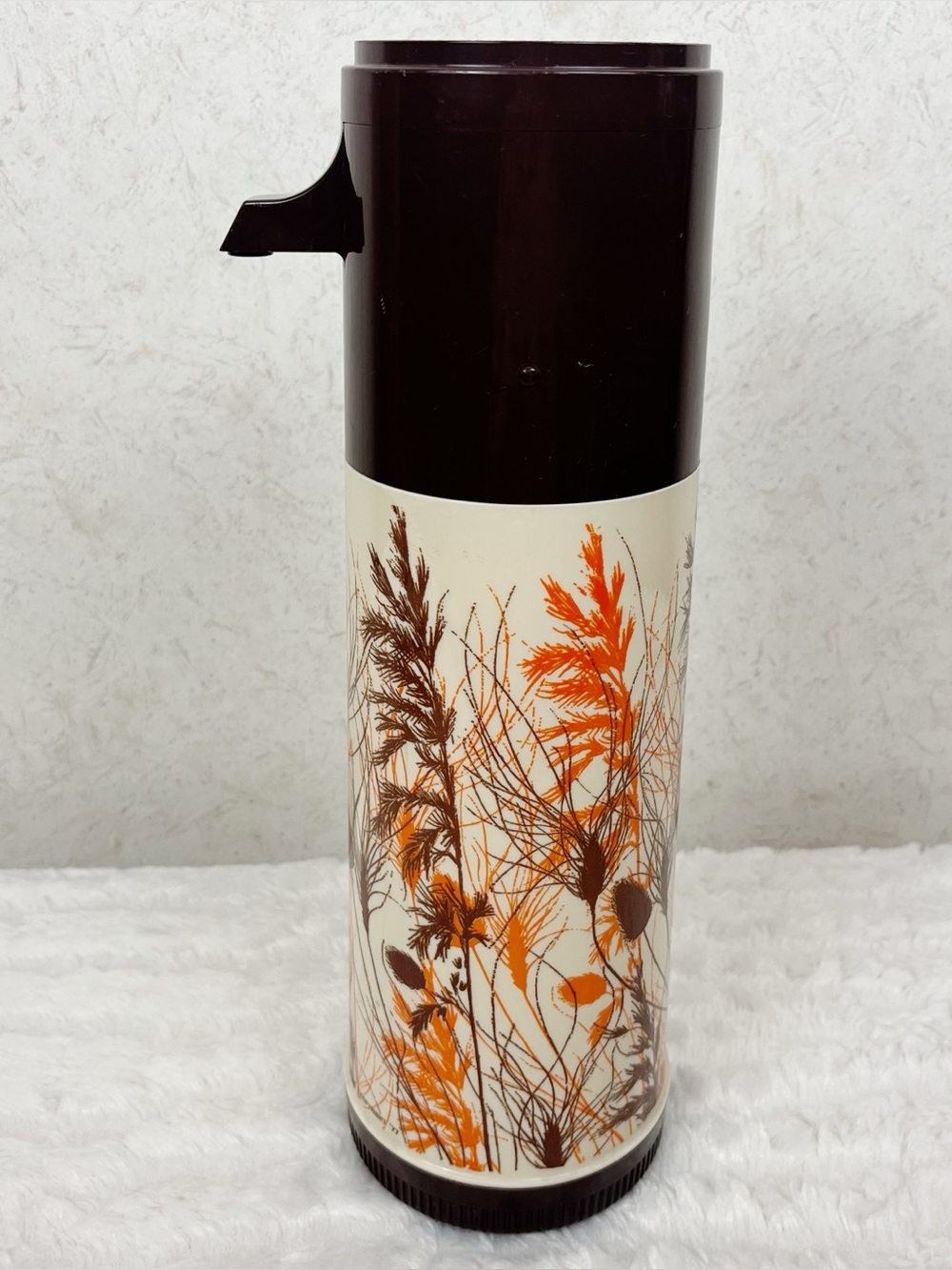 Vintage 70s Aladdin Pump A Drink Thermos Autumn Wheat Farmhouse Rustic Country